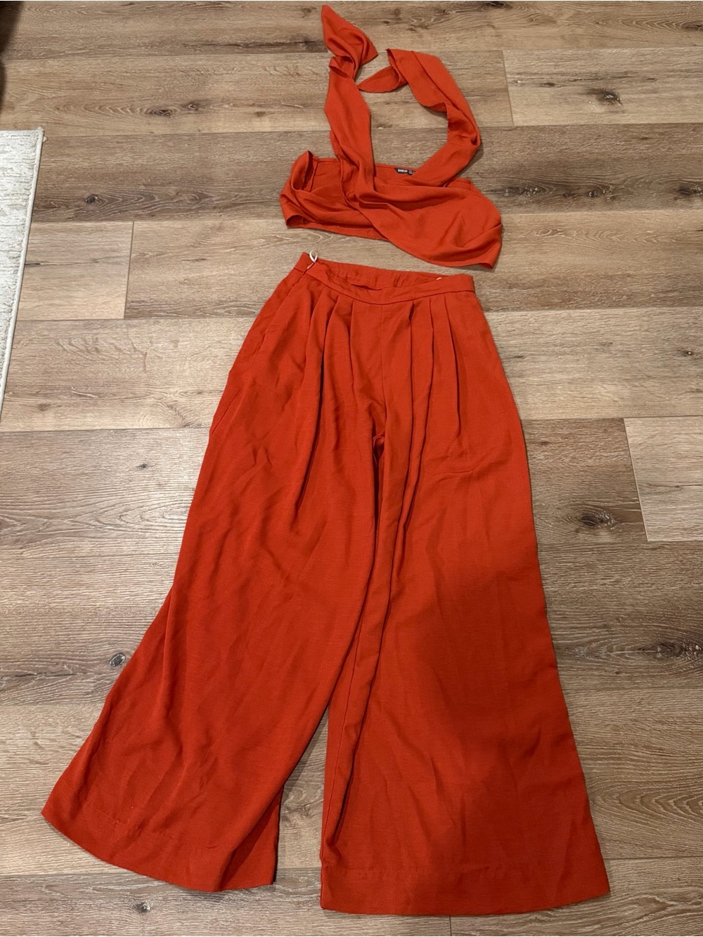 Women’s Wide-Leg Pants & Matching Top - Burnt Orange